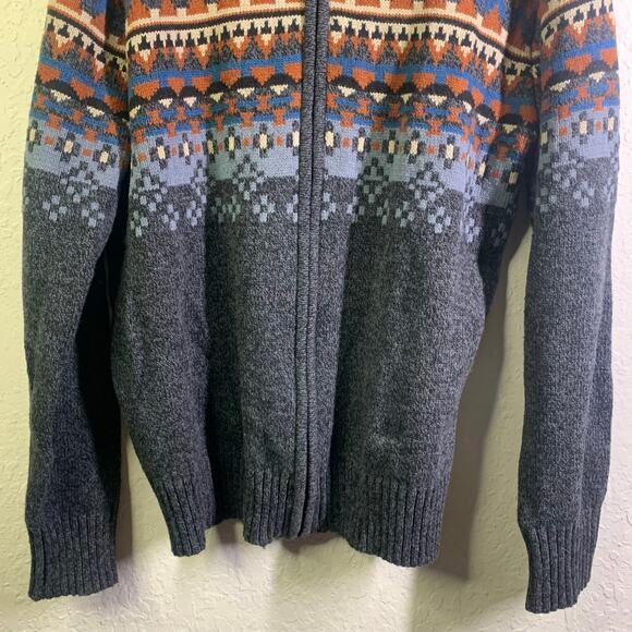 STETSON Sweater Cardigan Full Zip Mock Neck Western Navajo Cotton Wool NWT - Picture 6 of 14